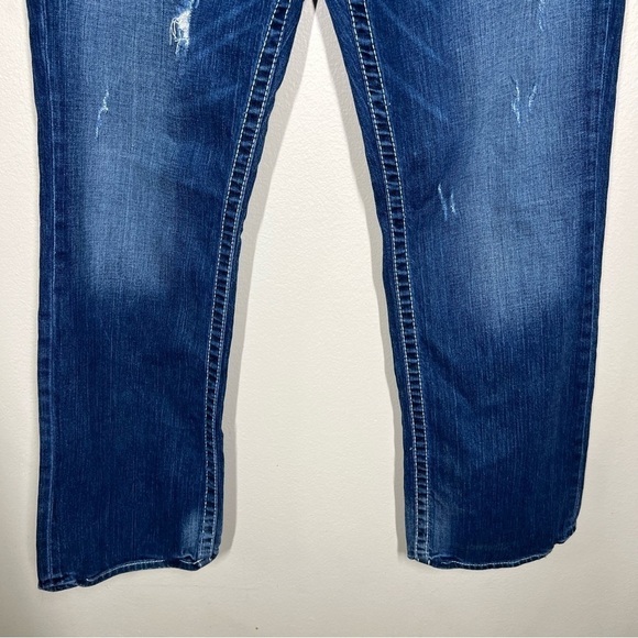 Big Star Mens Pioneer Regular Boot Cut Denim Jeans Size 33 Short Distressed - Picture 3 of 12